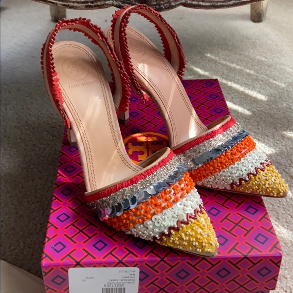 Tory Burch isle Vachhetta natural sling backs